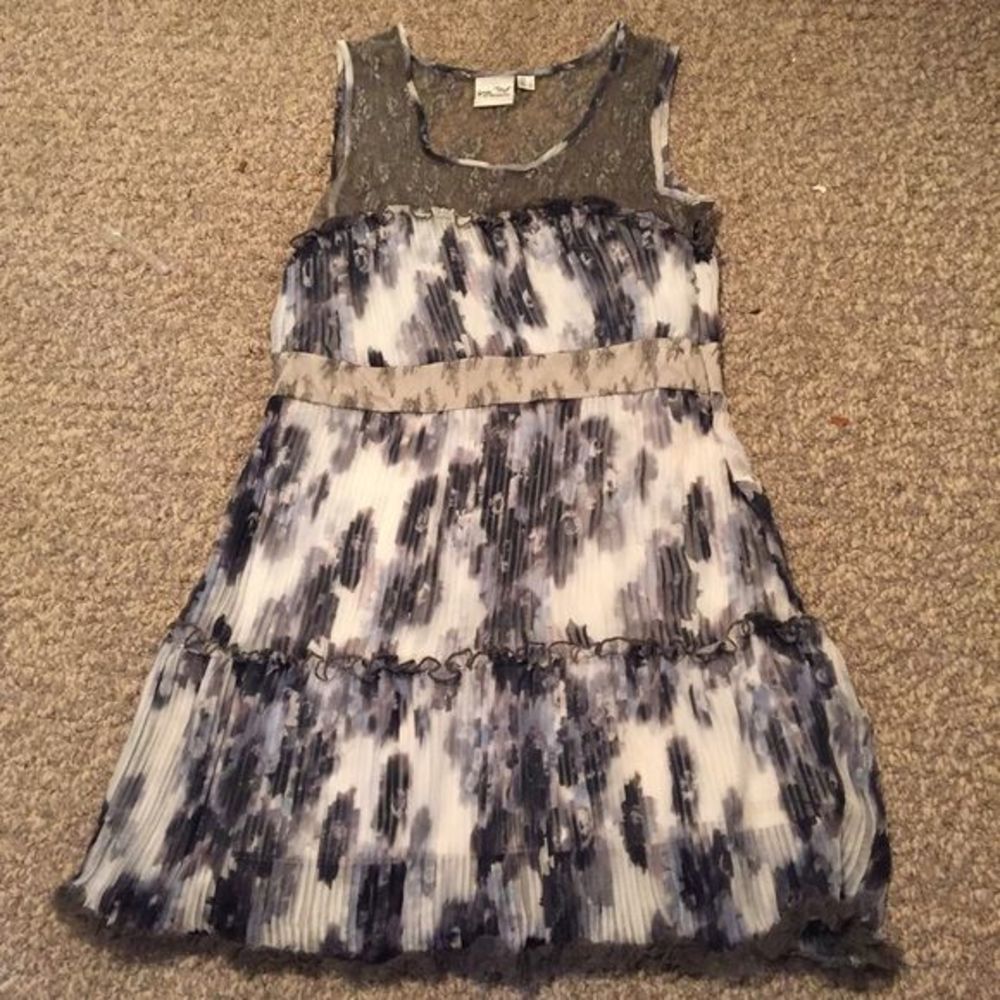 Black and gray floral dress